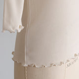 organicコットンテレコlacy七分袖インナー