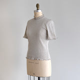 organicコットンテレコlacyカラー四分袖インナー