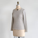 organicコットンテレコlacyクルーネック