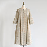 しろのはボーダー刺繍ワンピース