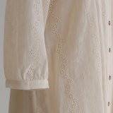 しろのはボーダー刺繍ワンピース