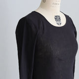 コットンワッシャーチュールクルーネック9分袖