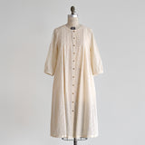 しろのはボーダー刺繍ワンピース