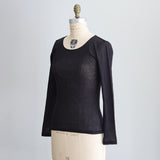 コットンワッシャーチュールクルーネック9分袖