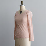 コットンワッシャーチュールクルーネック9分袖