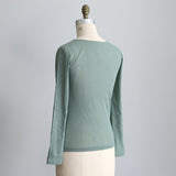 コットンワッシャーチュールクルーネック9分袖