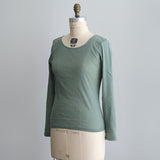 コットンワッシャーチュールクルーネック9分袖