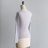 コットンワッシャーチュールクルーネック9分袖