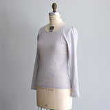 コットンワッシャーチュールクルーネック9分袖