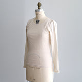 コットンワッシャーチュールクルーネック9分袖