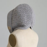 タスマニアウールlacyーtieフード帽