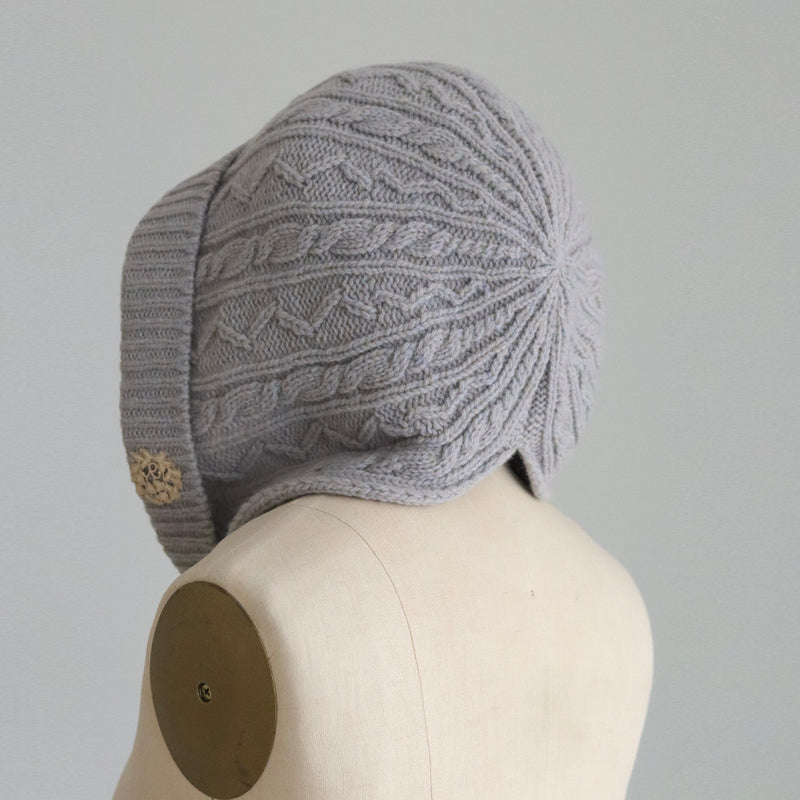 タスマニアウールlacyーtieフード帽