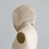 タスマニアウールlacyーtieフード帽