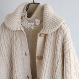 〔各色1点のみ！再入荷なし〕タスマニアウールkint ショールカラーカーディガン