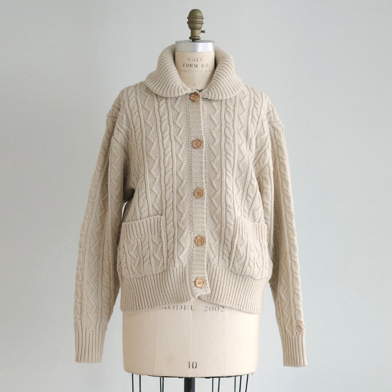 〔各色1点のみ！再入荷なし〕タスマニアウールkint ショールカラーカーディガン