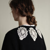 ブークレknit レースエンブレムカーディガン