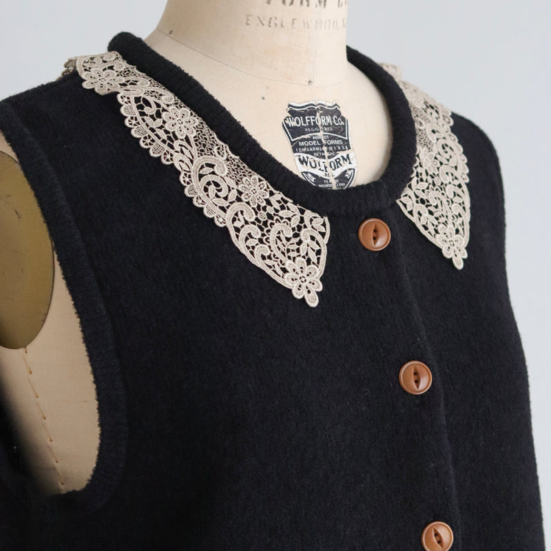 ブークレknit lacyカラーベスト