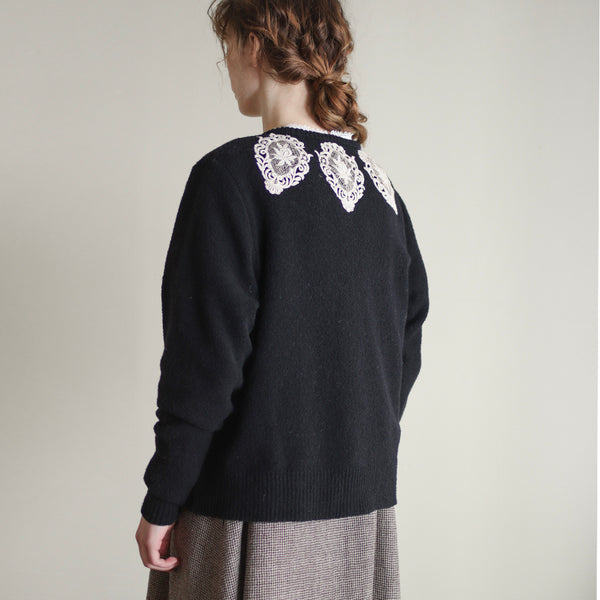 ブークレknit レースエンブレムカーディガン