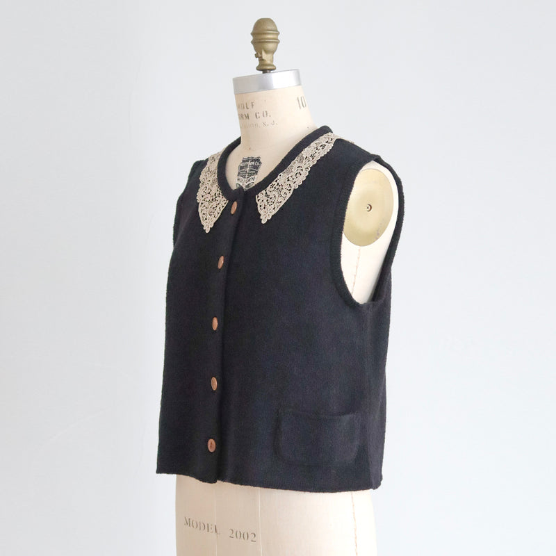 ブークレknit lacyカラーベスト