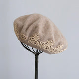 ブークレknit lacyベレー帽