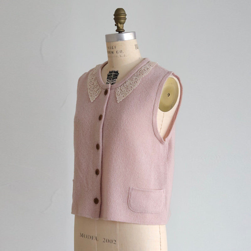 ブークレknit lacyカラーベスト
