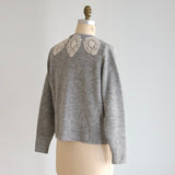 ブークレknit レースエンブレムカーディガン