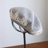 ブークレknit lacyベレー帽