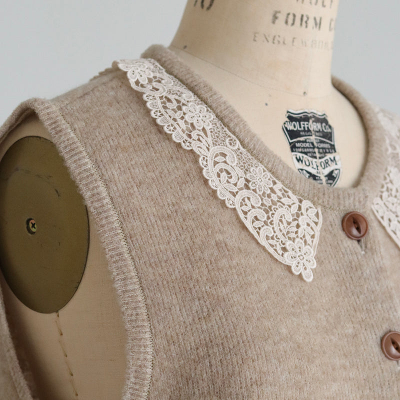 ブークレknit lacyカラーベスト