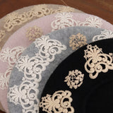 ブークレknit lacyベレー帽