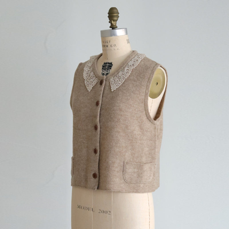 ブークレknit lacyカラーベスト