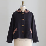 ウールシャギーショールカラーコート