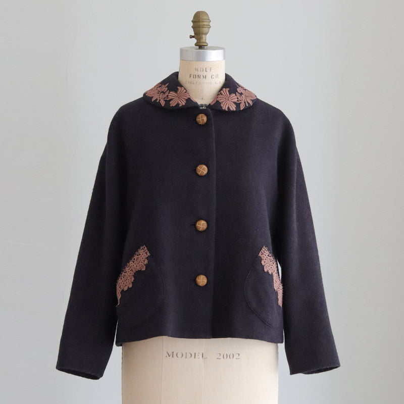 ウールシャギーショールカラーコート