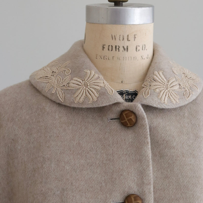 ウールシャギーショールカラーコート