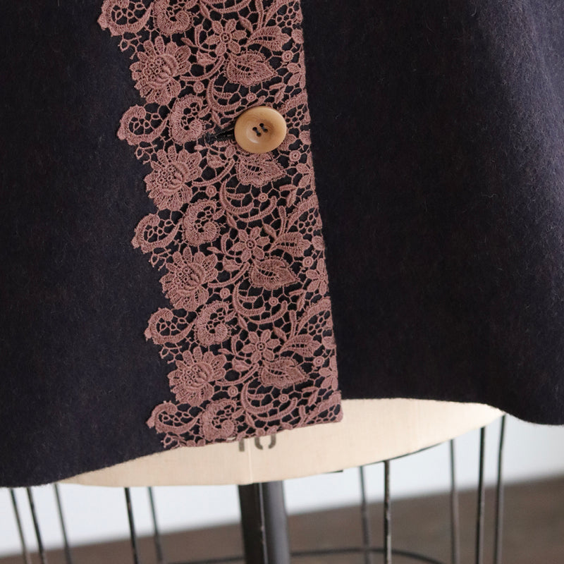 ウールシャギーlacyフーディーコート