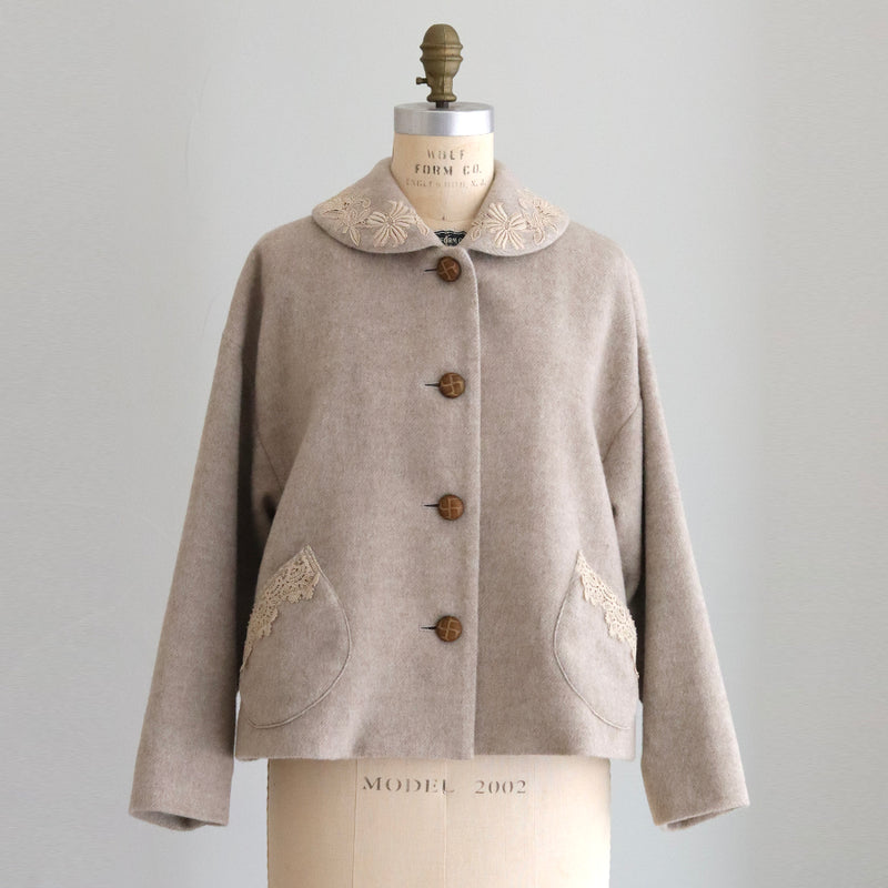 ウールシャギーショールカラーコート