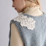 〔No.9331〕ベビーアルパカknit  lacyカラーベスト【2026年9月下旬入荷予定】