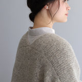 〔No.9329〕ベビーアルパカknitツートンカーディ【2026年9月下旬入荷予定】