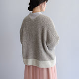 〔No.9329〕ベビーアルパカknitツートンカーディ【2026年9月下旬入荷予定】