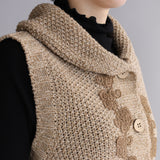 〔No.9325〕タスマニアウールknitショールカラーベスト【2026年9月中旬入荷予定】