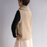 〔No.9325〕タスマニアウールknitショールカラーベスト【2026年9月中旬入荷予定】