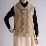 〔No.9325〕タスマニアウールknitショールカラーベスト【2026年9月中旬入荷予定】