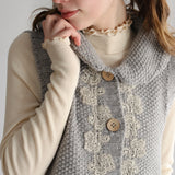 〔No.9325〕タスマニアウールknitショールカラーベスト【2026年9月中旬入荷予定】